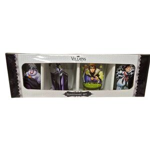 NEW Disney Villains Glassware Ursula Maleficent Evil Queen Cruella Shot Glasses